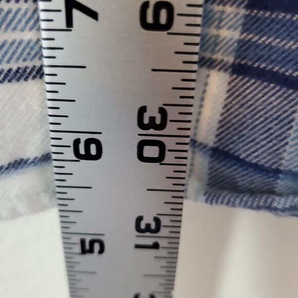 Lands End Men's Flannel Shirt Blue Plaid Traditional Fit Sz XL 17-17.5 - Picture 9 of 15